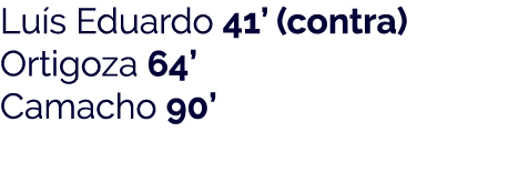 Lu s Eduardo 41   contra  Ortigoza 64  Camacho 90 